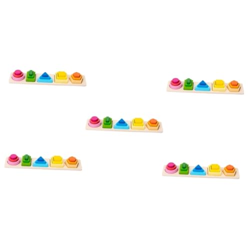 Vaguelly 5 Sätze Geometrie-Puzzle Kinder Spielzeug Magnetspielzeug Spielsachen Bausteine Bauklötze Magnet Spielzeug Jigköpfe Kinderspielzeug Spielzeuge Puzzlekarte Puzzlematte Holz Colorful von Vaguelly