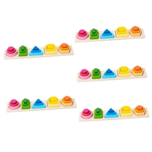 Vaguelly 5 Sätze Geometrie-Puzzle Kinderspielzeug Magnetspielzeug Bausteine Bauklötze Puzzlekarte Spielzeuge Puzzlematte Jigköpfe Magnet Spielzeug Kinder Spielzeug Spielsachen Holz Colorful von Vaguelly