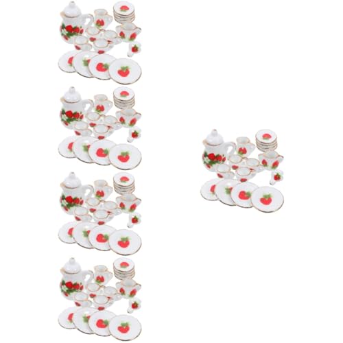 Vaguelly 5 Sets Mini Küchentasse Und Topf Puppenhaus Küchenzubehör Miniatur Teegeschirr Puppenhaus Teegeschirr Miniatur Keramikgeschirr Miniatur Kaffeetasse Puppenhaus Geschirr von Vaguelly