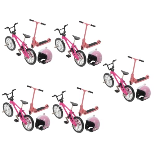 Vaguelly 5 Sets Roller Helm Dekoration Mikro Roller Minibikes Retro Dekor Mini Fahrrad Puppenhaus Miniaturen Vintage Fahrrad Ornament Winziges Künstliches Fahrrad Puppenhaus von Vaguelly