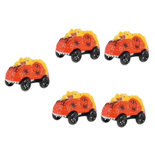 Vaguelly 5 Stück Dinosaurier Auto Ferngesteuertes Auto Ferngesteuertes Rennauto Dinosaurier Leuchtendes Auto Fahrzeug Spielzeug Spur Automobil Spielzeug Cartoon Track Auto Mini von Vaguelly