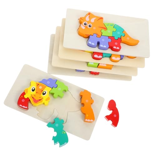 Vaguelly 5 Stück Dinosaurier-Puzzle Rätsel Puzzle Kleinkindspielzeug Kinderspiele Kleinkinder Rätsel Kleinkindspielzeug Kinderpuzzle Aus Holz Holzspielzeug Holz von Vaguelly