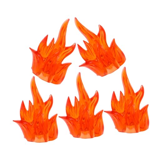 Vaguelly 5 Stücke Kinder Pädagogische Bausteine ​​Mini Kunststoff Flammen für Action-Figuren Halloween Decor von Vaguelly