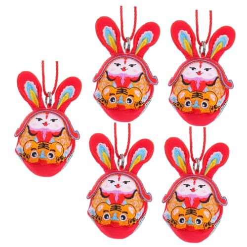 Vaguelly 5 Stück Maskottchen Puppe Kaninchen Maskottchen Hängende Verzierung Gefüllte Kaninchen Puppe Kaninchen Jahr Gefülltes Hasen Spielzeug Gefülltes Hasen Maskottchen Spielzeug von Vaguelly