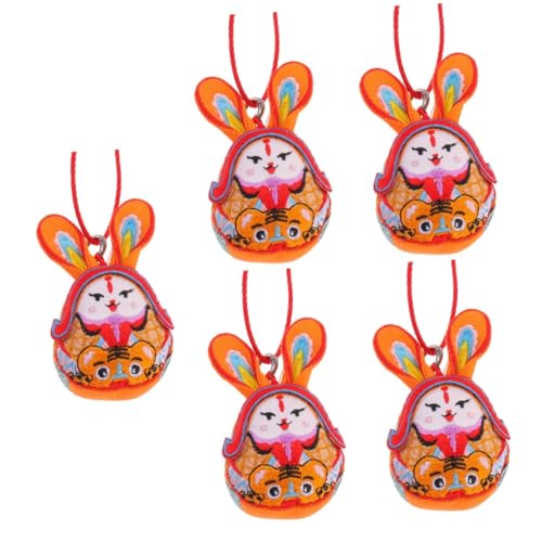 Vaguelly 5 Stück Maskottchen Puppe Plüschpuppe Kaninchen Zum Aufhängen Stoffhase Maskottchen Spielzeug Hase Stofftiere Kaninchenpuppe Tier Stofftier Stoffschwein Plüschtier von Vaguelly