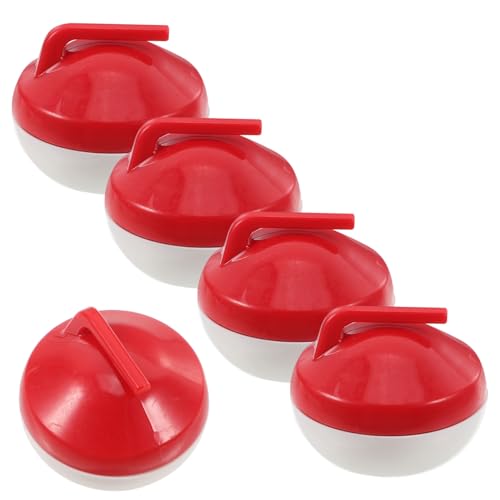 Vaguelly 5 Stück Mini Curling Ball Plastik Rot von Vaguelly