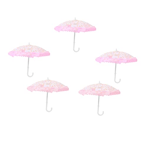 Vaguelly 5 Stück Mini Sonnenschirm aus Kunststoff mit Spitzenbesatz Miniatur Schirm für Puppenhaus Zubehör Zufällige Muster und Farben Dekorativ für DIY Bastelprojekte und Vaguelly 5 Stück Mini Sonnenschirm aus Kunststoff mit Spitzenbesatz Miniatur Schirm für Puppenhaus Zubehör Zufällige Muster und Farben Dekorativ für DIY Bastelprojekte und von Vaguelly