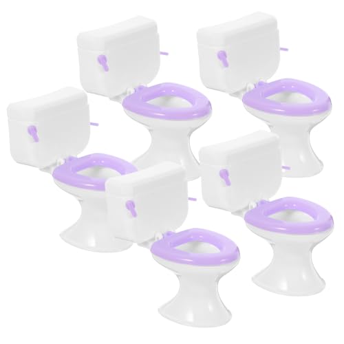 Vaguelly 5 Stück Puppen Toiletten Spielzeug Spielzeug Zubehör Mini Bastelarbeiten Miniatur Toilette Mini Töpfchen Möbel Miniatur Zierliche Mini Toiletten Dekore Mini Möbel Aus von Vaguelly