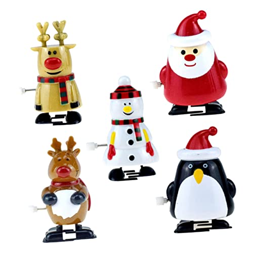 Vaguelly 5 Stück Teiliges Weihnachts Aufziehspielzeug aus Robustem Kunststoff mit Schneemann Weihnachtsmann Pinguin und Rentieren Lustige Figuren für Hand Auge Koordination Vaguelly 5 Stück Teiliges Weihnachts Aufziehspielzeug aus Robustem Kunststoff mit Schneemann Weihnachtsmann Pinguin und Rentieren Lustige Figuren für Hand Auge Koordination von Vaguelly