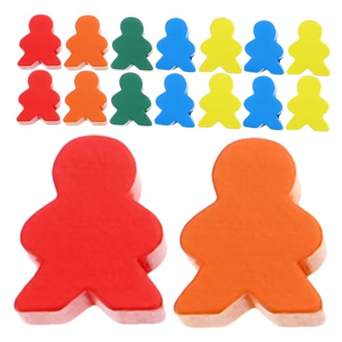 Vaguelly Schachfiguren-Set für Jungen und Mädchen 50-teilig Brettspiel-Token Aus Holz Lebendige Farben Schachspiel-ersatzteile von Vaguelly