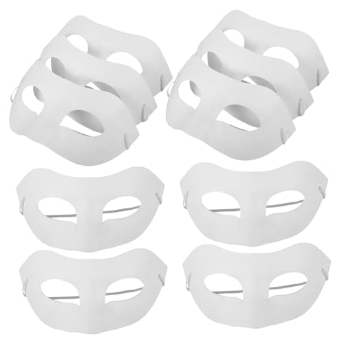 Vaguelly 50 Stück Handbemalte Maske Selber Machen Leeres Blatt Maskerade Masse Leere Kostümmasken Party-masken-dekor Halbes Kostüm Einfach Zu Dekorieren Leere Maskerademaske Diy Papier Weiß von Vaguelly