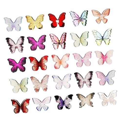 Vaguelly 50 Stück Miniatur Schmetterlinge Aus Kunstharz Schmetterlinge Zum Dekorieren Von Kuchen Kleine Schmetterlinge Zum Basteln Anhänger Aus Kunstharz Minifiguren Miniatursachen von Vaguelly