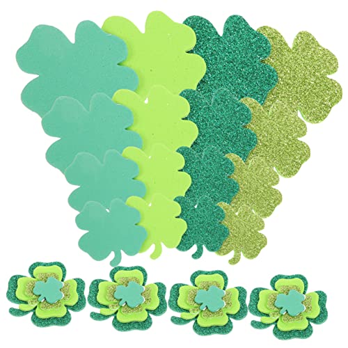 Vaguelly 500 STK Kleeblattaufkleber mit Vier Blättern dekorative Kleeblattaufkleber Glitzeraufkleber zum St. Patricks Day St Patrick's Day Aufkleber Einzigartige Aufkleber Papier Green von Vaguelly