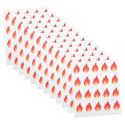 Vaguelly 500 Stück Feuer Vinyl Aufkleber Wasserfest Feuer Aufkleber Flammen Aufkleber Flammen Abziehbilder Selbstklebende Flammen Etiketten Für DIY Scrapbooking Dekoration Kunst von Vaguelly