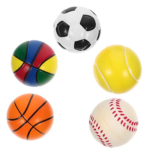 Vaguelly 5Pcs Hüpfender Ball für kinderspielzeug Bürospielzeug Kid Toys spielzeuge für Fußball-Stressbälle Basketballdekorationen für Partys Kinderbälle PU-Schwamm von Vaguelly