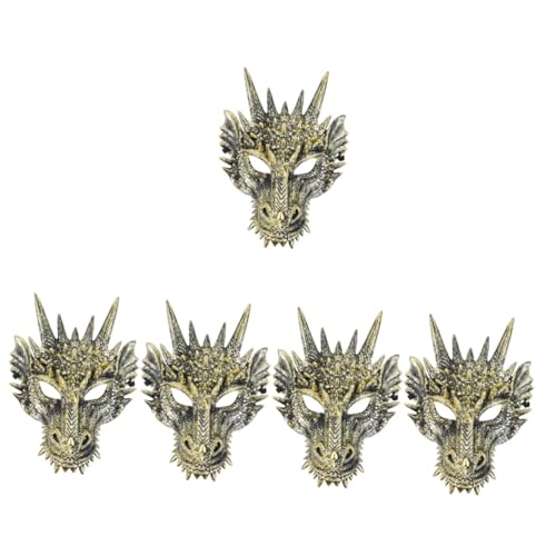 Vaguelly 5St Drachenmaske Halloweenkostüm Drachen-Cosplay-Maske Horror-Maskerade-Maske Requisiten für Drachenkostüme Opernmaske Krähe Tier maskerade maske herren Halbgesichtsmaske Plastik von Vaguelly