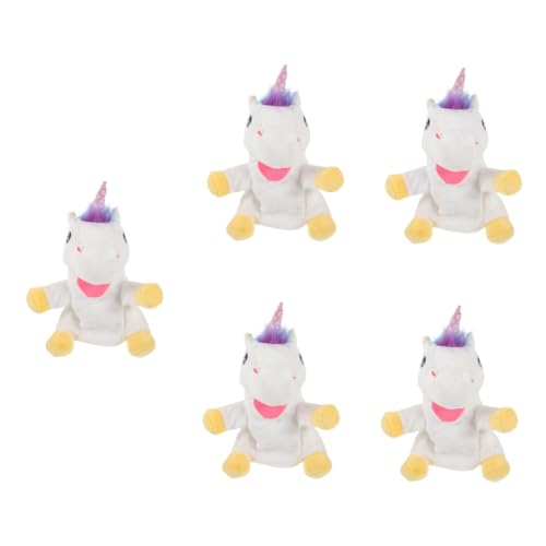 Vaguelly 5St Einhorn Handpuppe Plüschpuppenspielzeug Tiere Handpuppe interaktives Spielzeug kindergeburtstags mitgebsel Kleinkindspielzeug Babyspielzeug pädagogisches Einhorn-Spielzeug Hase von Vaguelly