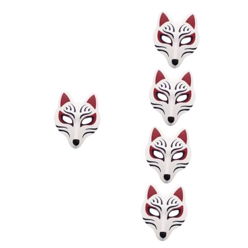 Vaguelly 5St Fuchs Maske halloween masken halloweenmaske Itch- mask Fashionable mask Tiermasken Fuchsgesicht erwachsenes halloween Halloween-Maske Cosplay-Maske Eva Weiß von Vaguelly