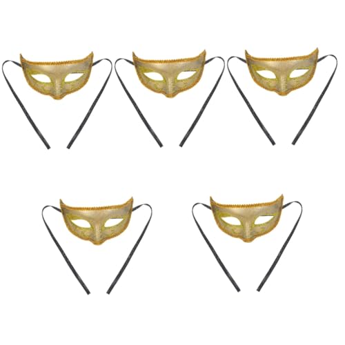 Vaguelly 5St Maskerade-Maske Ball Masken Schickes Kleid Kostüm Damenmasken Venezianische Maske venezianische Augenmaske goldene maske Karnevalsmaske Gesichtsdekore Masken verkleiden Abs von Vaguelly