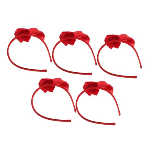 Vaguelly 5St Schleife Stirnband Haarspangen für Mädchen Stirnband mit geknoteter Schleife Knoten-Haarbänder kinder haarschmuck haar spangen Bowknot-Kopf-Dekor Bowknot-Stirnband-Dekor rot von Vaguelly