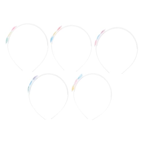 Vaguelly 5St Transparentes herzförmiges Stirnband Kopfschmuck aus Perlen Stirnband in Herzform für Kinder haarspange kinder haarklammer kinder Haarband Kinderliebendes Herz-Stirnband Harz von Vaguelly