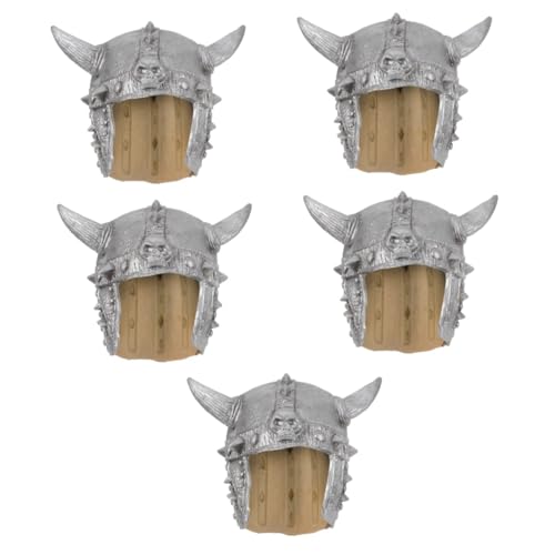 Vaguelly 5St Wikingerhelm Cosplay-Karnevalshut Maskerade-Hut Hut aus Ochsenhorn Kostüm Hut Maskenball Hut Festliche Kopfbedeckung Stirnband Karnevalshutverzierung Kopfschmuck Hut Emulsion von Vaguelly