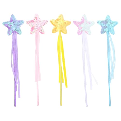 Vaguelly 5St Zauberstab rosa Accessoires Party Zubehör für Matten Glitzer-Accessoires Kinderaccessoires Toys spielzeuge Toys for Feenstab für Mädchen Katzenspielzeug Stoff von Vaguelly