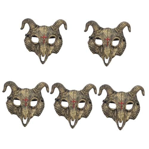 Vaguelly 5St Ziegen maske schöne Masken Tierkopfmasken 3D-Tiermasken halloween cospaly Halloween-Halbmasken halloween costume halloween kostüme dekorative Halloween-Maske lustige Maske Pu von Vaguelly