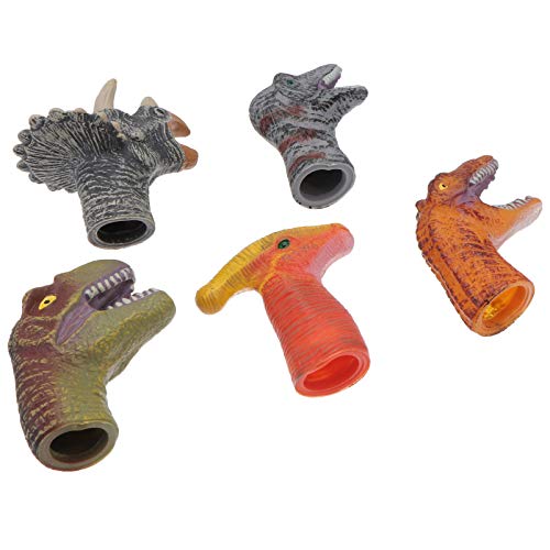 Vaguelly 5st Dinosaurier-fingerpuppe Hände Puppen Dinosaurier-partyzubehör Haustier Tierische Fingerpuppe Fingerabdeckung PVC von Vaguelly