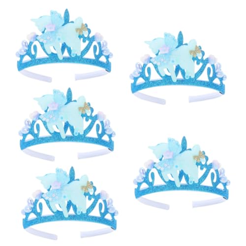 Vaguelly 5st Einhorn Stirnband Prinzessin Cosplay Kopfbedeckung Prinzessin Krone Kronen-stirnband Für Kinder Haarreifen Für Mädchen Abschlussball-party-krone Haarschmuck Für Kinder Plastik von Vaguelly