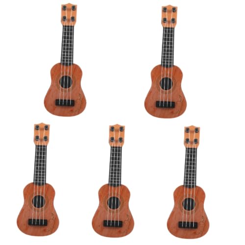 Vaguelly 5st Gitarrenspielzeug Für Kinder Mini-Musikinstrument Kinder-Instrument-Spielzeug Musikalisches Lernspielzeug Banjo-Instrument-Spielzeug Gitarren-lernspielzeug Yellow Abs von Vaguelly