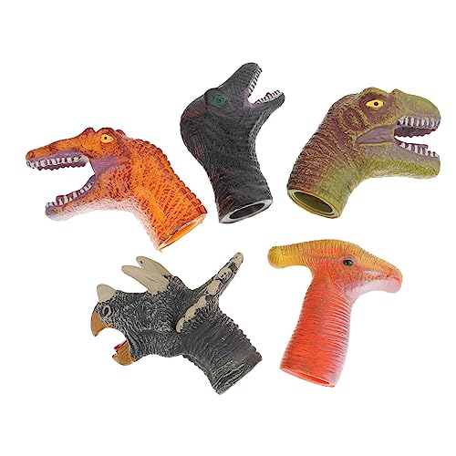 Vaguelly 5st Handpuppenspielzeug Kleinkindspielzeug Fingerpuppen Für Kinder Dinosaurier-handpuppen Karikaturtiere Handpuppen Tierische Fingerpuppen Handpuppen Für Babys Plastik von Vaguelly