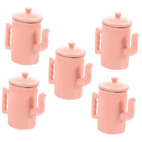 Vaguelly 5st Puppenhaus Wasserkocher Niedliches Kaffeekessel-Modell Realistische Wasserkocher-Statue Miniatur-wasserkocher Wasserkrüge Für Puppenhäuser Puppenhaus Wassertopf Rosa von Vaguelly