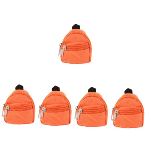 Vaguelly 5st Puppenrucksack Decora- Mini-Rucksack-schlüsselanhänger Puppen-klassenzimmer-spielset Mikro-szenen-Ornament Mini-Schultasche So Tun, Als Spiele Rucksack Büchertasche Stoff von Vaguelly