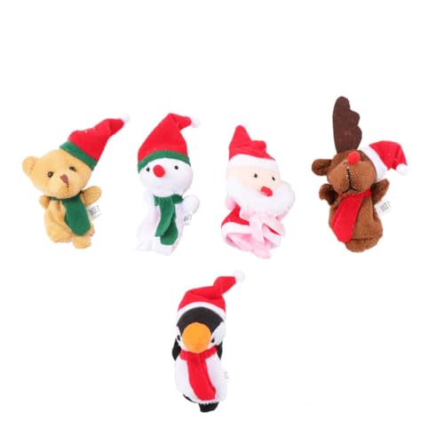 Vaguelly 5st Weihnachts-Cartoon-Finger Puppen Fingerspielzeug Für Rollenspiele Weihnachtsfingerpuppe Fingerpuppen Für Kleinkinder Kinder Fingerpuppen Fingerspielzeug Für Weihnachten Plüsch von Vaguelly