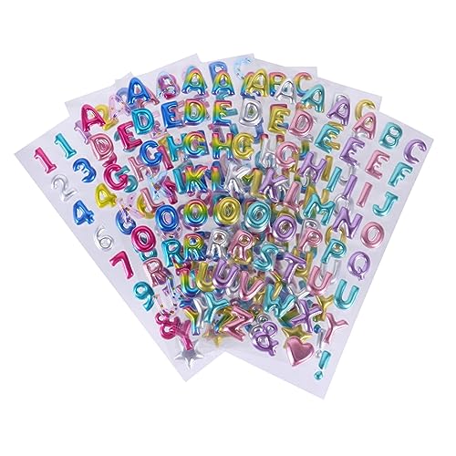 Vaguelly Alphabet-Aufkleber-Puzzle-Set 3D-Glitzer-buchstabenaufkleber Zahlenaufkleber für Dekorationen Spaß für Jungen und Abschlussfeier von Vaguelly