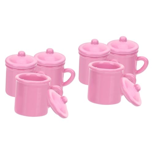 Vaguelly 6 STK Mini-Retro-mundbecher Minibecher Für Puppe Teetasse Zahnputzbecher Miniaturen Vintage Wassergläser Mini-hausbecher Mikrospielzeug Mini-wasserbecher Bad Tassen Rosa Legierung von Vaguelly