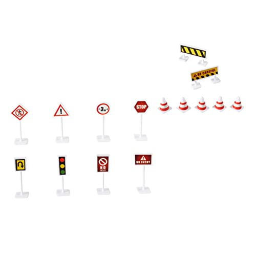 Vaguelly 6 Sätze Simulationsszene Spielzeug Straßenschild Spielzeug Signallicht Spielzeug verkehrszeichen Spielzeug verkehrszeichen Kinder Straßensperrschilder Mikro-Szene-Spielzeug Abs von Vaguelly