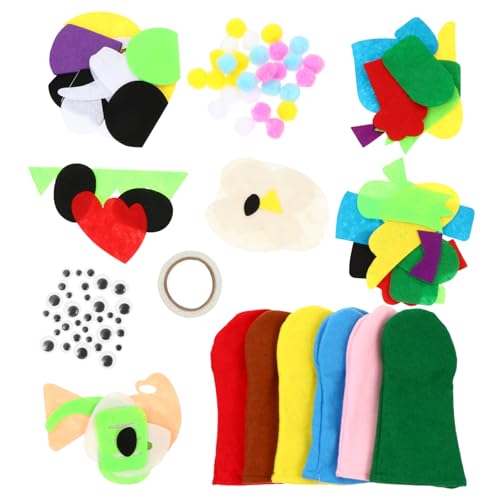 Vaguelly 6 Sets Handpuppen Set Kinderspielzeug Kinderspielzeug Werkzeugset Handpuppen Material DIY Handpuppen Set Kinder DIY Zubehör Handpuppen Für Kinder Handpuppenbau Set Filz von Vaguelly