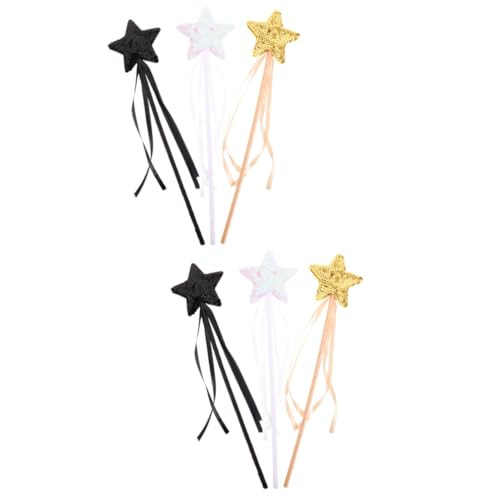 Vaguelly 6 Stk Zauberstab aus Pailletten Kinder-Mädchen-Kleidung Glitzer Zauberstab Halloween-Kostüme für Kinder Feenstab fairy wand kinderkleider Hexenstab Zauberstäbe für Kinder Stoff von Vaguelly