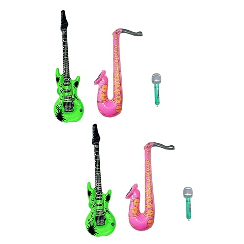 Vaguelly 6 Stk akustikgitarre ballons toy set luftbalons spielzeug set wasserspielsachen aufblasbare Gitarre juguetes para niños kinder spielset aufblasbare tastatur aufblasbares Spielzeug von Vaguelly