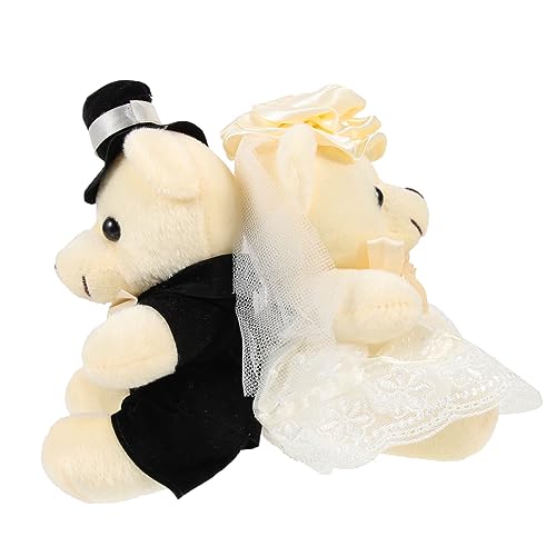 Vaguelly 6 Stück Hochzeitsbären Puppe Braut Und Bräutigam Puppen BFF Puppen Hochzeit Plüschbären Puppe Panda Abschlussfeier Stofftiere Stoffbären Plüsch Niedliche Spitzenbären von Vaguelly