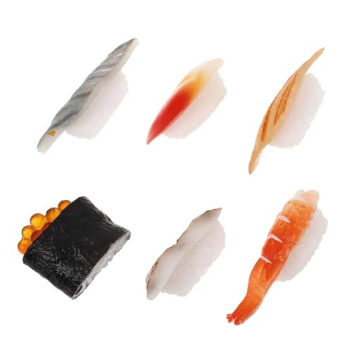 Vaguelly 6 Stück Simulation Sushi Tots Spielzeug Mini Spielzeug Lebensmittelspielzeug Simuliertes Sushi Modell Fake Food Restaurant Display Requisite Künstliches Sushi Dekor Simuliertes von Vaguelly