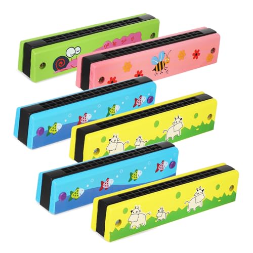 Vaguelly 6 Stück Teiliges Holz Mundharmonika Zweireihig für Anfänger mit Bunten Cartoon Motiven Tragbar Diatonisch Geburtstags mitgebsel für Musikförderung und Spielspaß Vaguelly 6 Stück Teiliges Holz Mundharmonika Zweireihig für Anfänger mit Bunten Cartoon Motiven Tragbar Diatonisch Geburtstags mitgebsel für Musikförderung und Spielspaß von Vaguelly