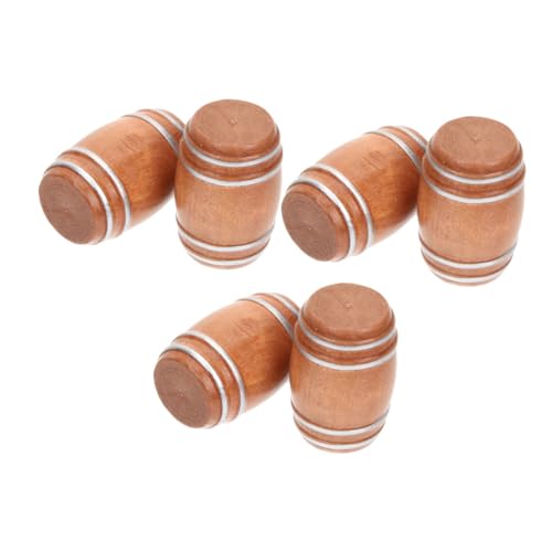 Vaguelly 6 Teiliges Barzubehör Mini Whiskeyfass Mini Bierfässer Modelle Miniatur Bierfässer Miniatur Weinfass Figur Miniaturen Puppenhauszubehör Hellbraun Aus Holz von Vaguelly