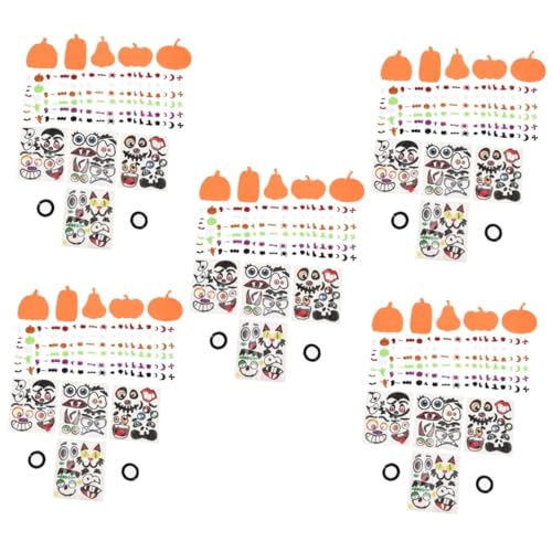 Vaguelly 60 STK Kürbis-Aufkleber Kleine Kürbisgesichtsaufkleber Halloween-kürbis-dekorationshandwerk Kürbislaterne-gesichtsaufkleber Aufkleber-Kits Zum Dekorieren Von Kürbissen Schaum von Vaguelly