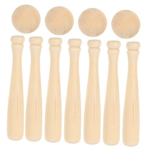 Vaguelly 60 Stk Mini-Baseball runde Hartholzkugeln unvollendetes Malspielzeug unlackierter Baseballschläger kinder bastelset basteln für kinder unvollendetes Ornamenthandwerk Holzornament von Vaguelly