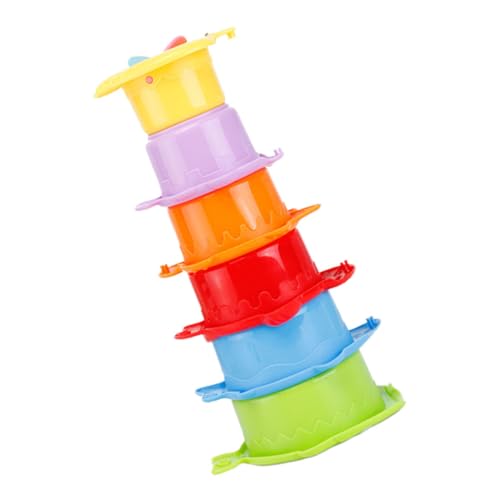 Vaguelly 6St Bunte Tasse interaktives + Babies Interactive Toys stapeln Tassen intelligentes Strand Plastik von Vaguelly