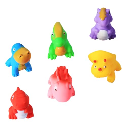 Vaguelly 6St Dinosaurier- für kinderspielzeug Portable Toys badespielzeug Water Toys Vakuum Zuschauer Badespielzeug für Babys Badespielzeug zum Kneifen Vinyl von Vaguelly