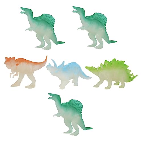 Vaguelly 6St Leuchtender Dinosaurier realistische Dinosaurierfiguren kleine Dinosaurier-Spielzeuge Spielzeug für Kinder kinderspielzeug Simulation von Tierspielzeug leuchtende Spielsachen von Vaguelly